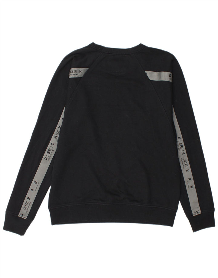 G-Star Herre Grafisk Sweatshirt Jumper Stor Sort Colourblock Bomuld