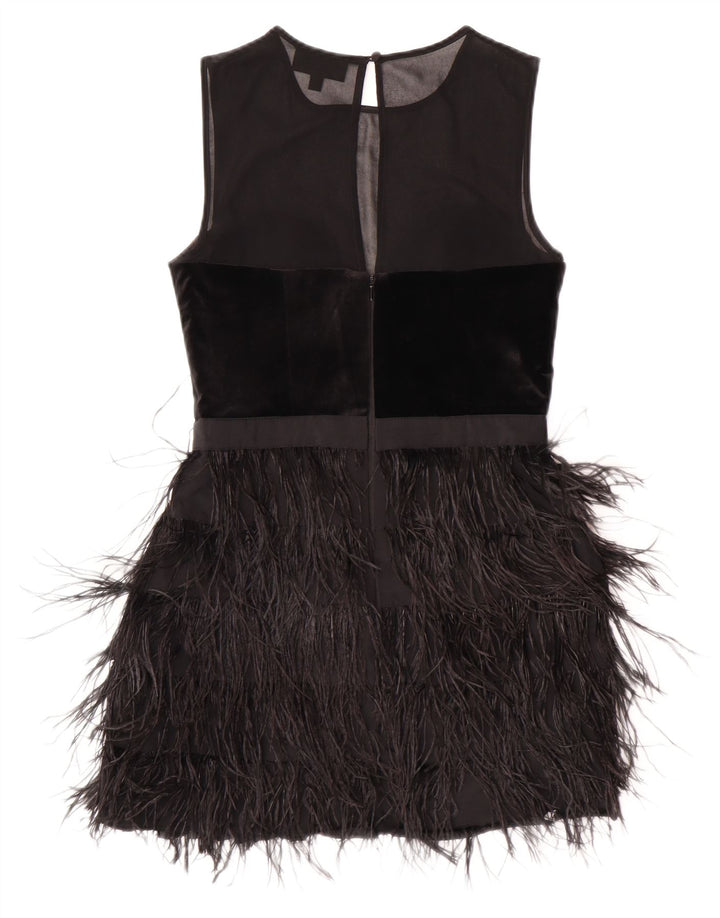 Warehouse Dame Ærmeløs Charleston Kjole UK 10 Small Black Polyester