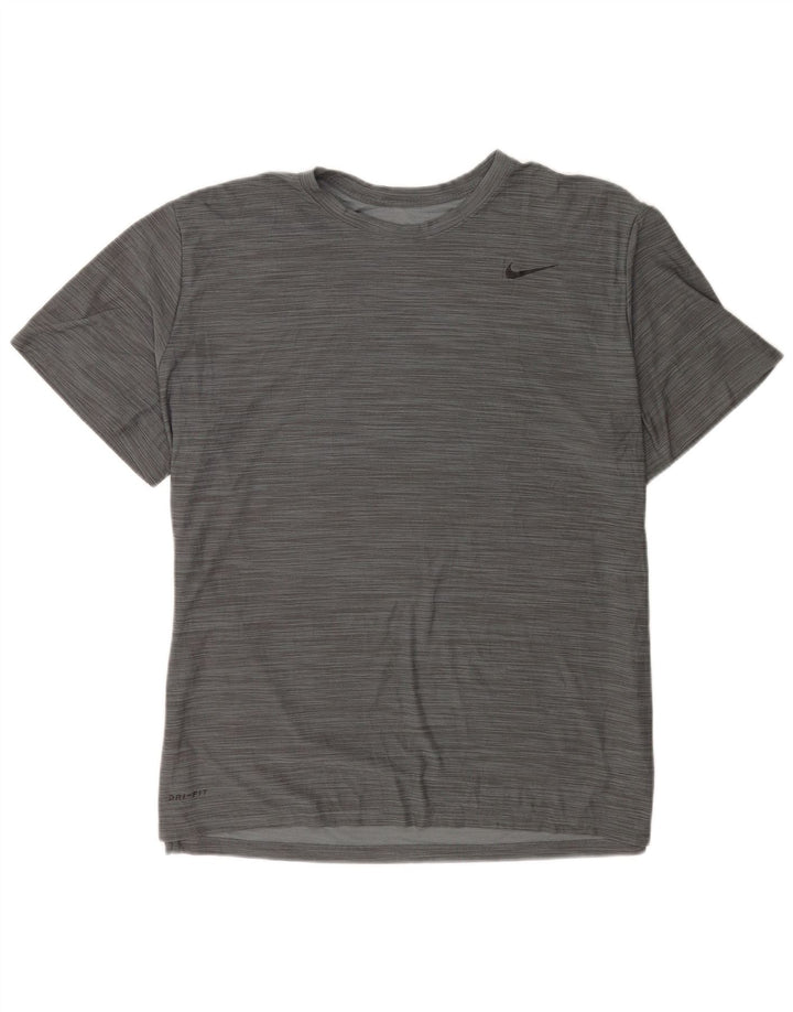 Nike Herre Dri Fit T-shirt Top XL Grå Flecked Polyester