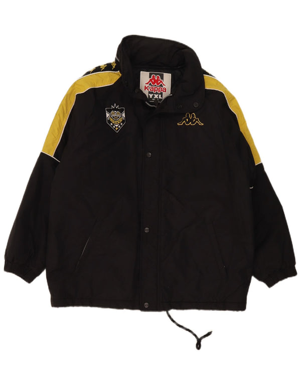 Kappa Boys Graphic Windbreaker Jacket 12-13 år XL Sort Colourblock