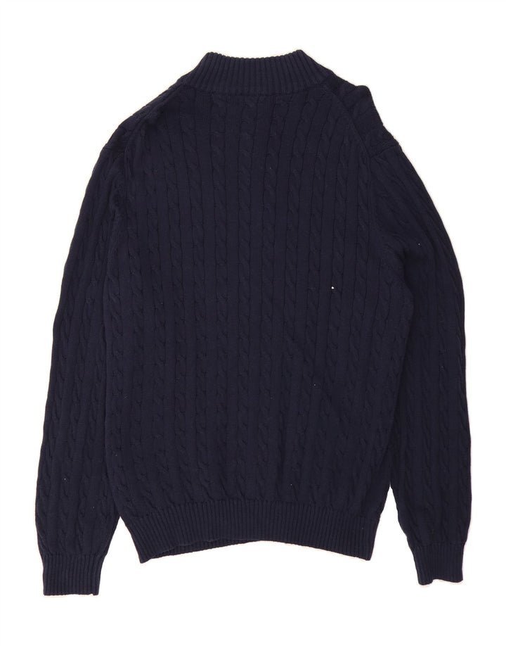 IZOD Mens Zip Neck Jumper Sweater XL Navy Blue Cotton Vintage Izod and Second-Hand Izod from Messina Hembry 