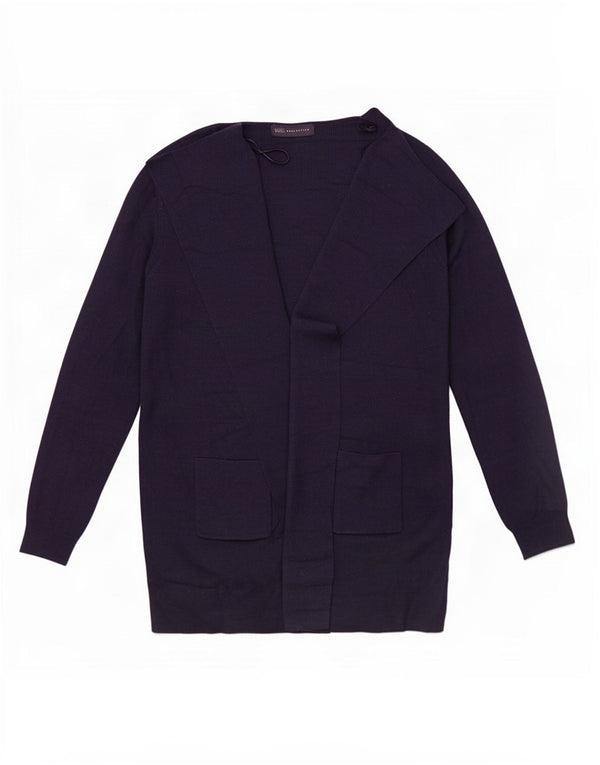 Marks & Spencer Womens Open Cardigan Sweater UK 10 Small Navy Blue Acrylic