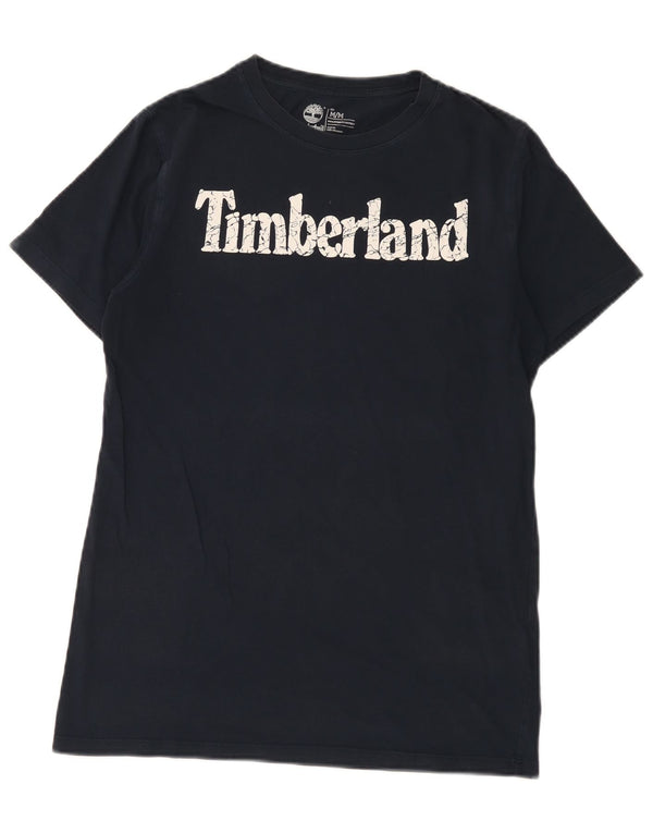 Timberland Herre Slim Fit Grafisk T-shirt Top Medium Marineblå Bomuld