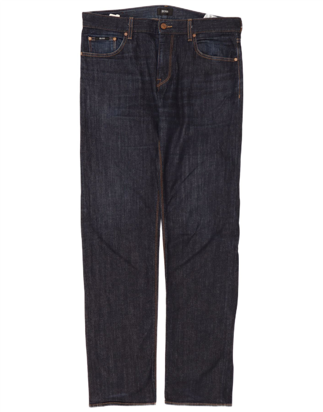 HUGO BOSS Straight jeans til mænd W34 L34 Marineblå bomuld
