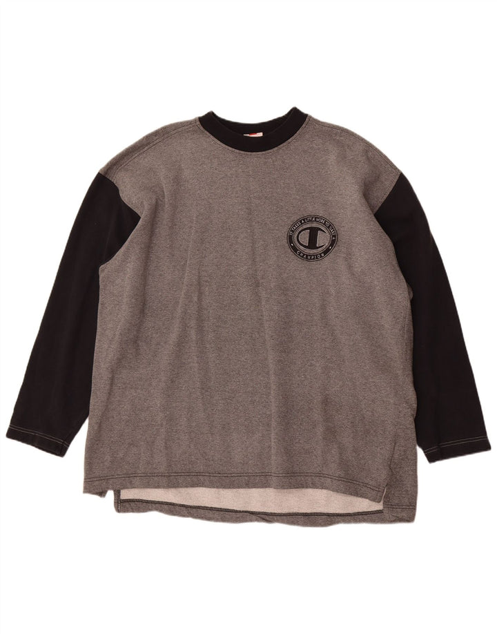 Champion Herre Sweatshirt Jumper XL Grå Colourblock Bomuld