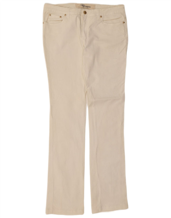 Blumarine Dame Slim Bootcut Jeans W30 L35 Hvid Bomuld