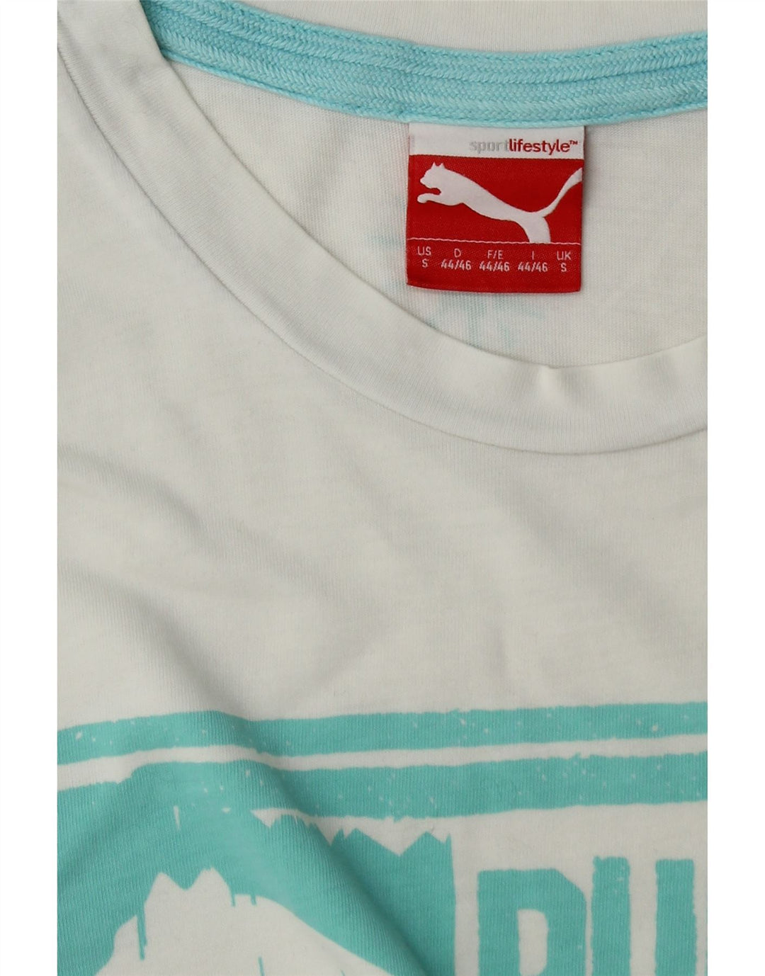 PUMA Mens Graphic T-Shirt Top Small White Cotton Vintage Puma and Second-Hand Puma from Messina Hembry 