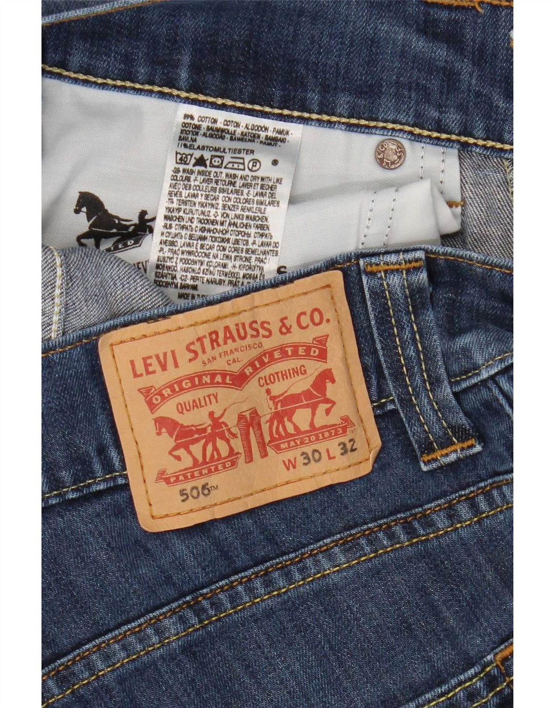Levi's Dame 506 Straight Jeans W30 L28 Blå Bomuld