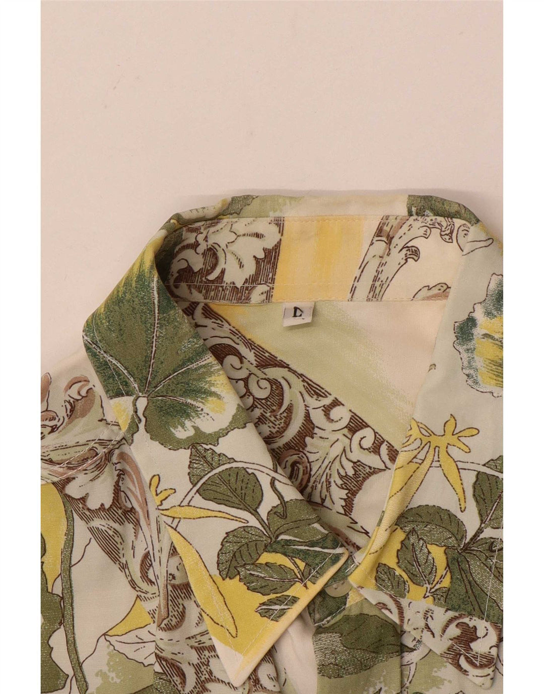 Vintage herreskjorte stor hvid blomstret