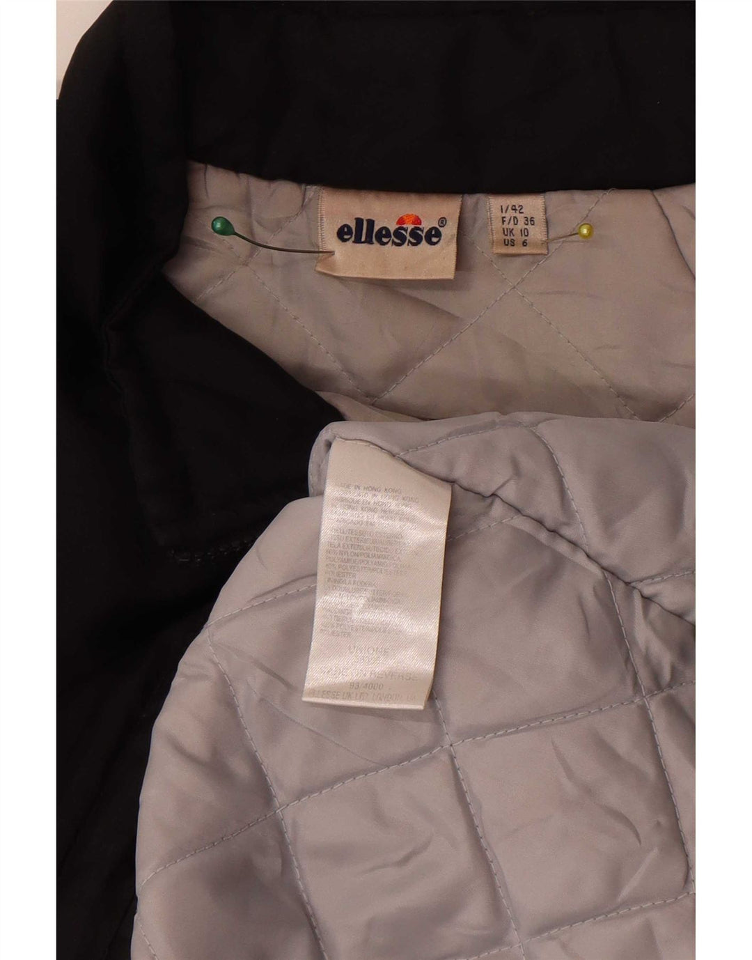 Ellesse Dame Oversized Anorak Jacket UK 10 Small Black Polyester
