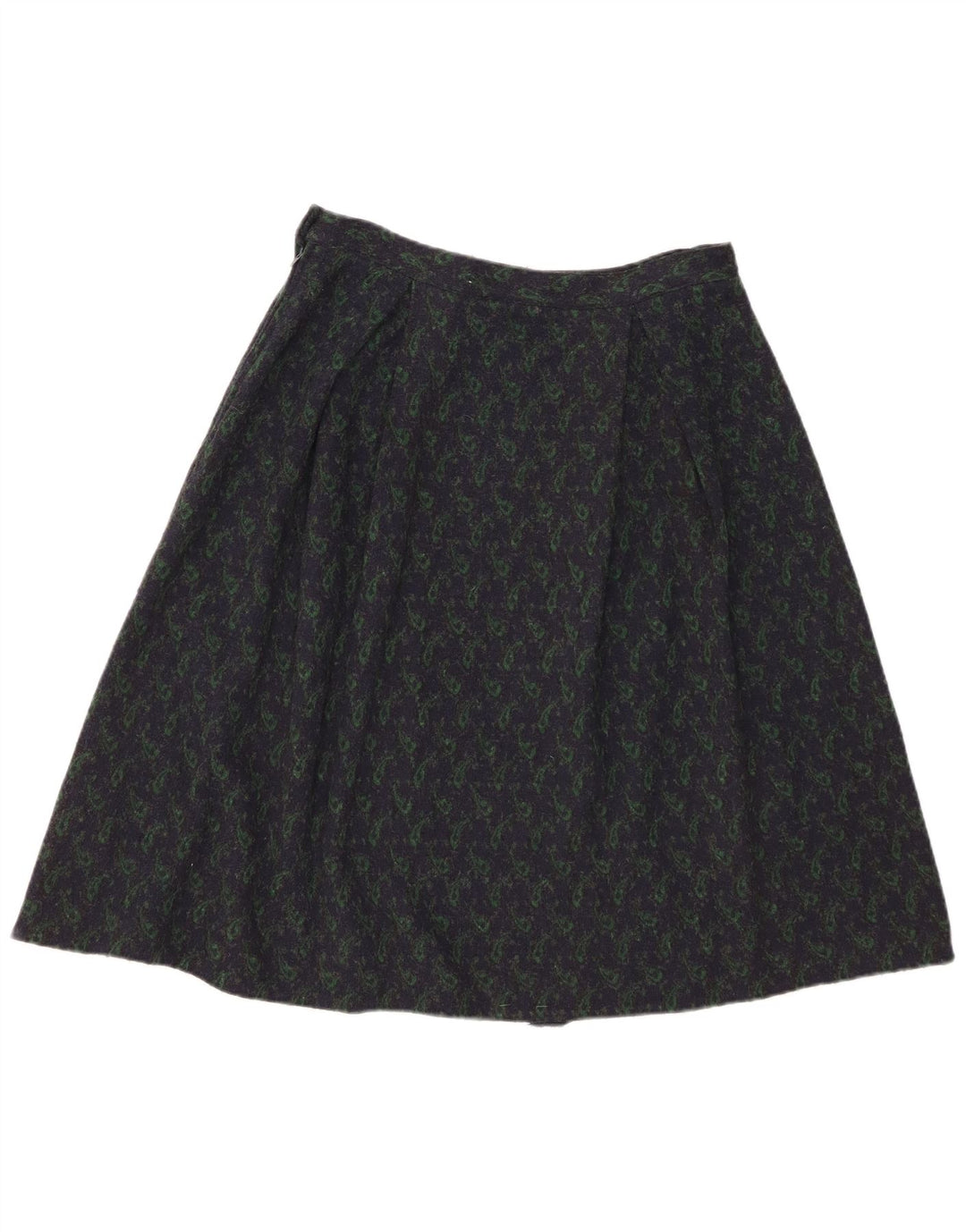 Vintage A-line nederdel til kvinder W28 Medium Navy Blue Paisley