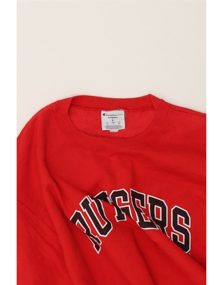 CHAMPION Mens Graphic Sweatshirt Jumper Large Red Cotton Vintage Champion and Second-Hand Champion from Messina Hembry 