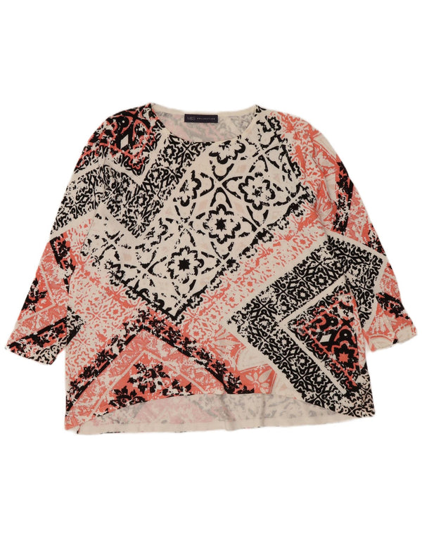 Marks & Spencer Dame Top 3/4 ærmer UK 14 Large Multicolored Floral