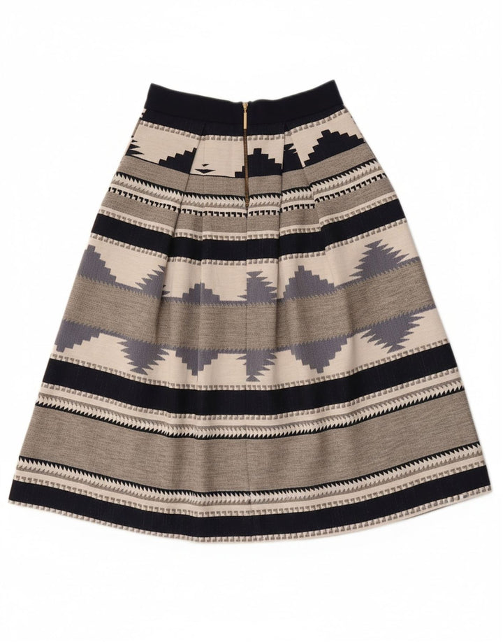 CLOSET Womens A-Line Skirt UK 10 Small W28  Grey Geometric Vintage CLOSET and Second-Hand CLOSET from Messina Hembry 