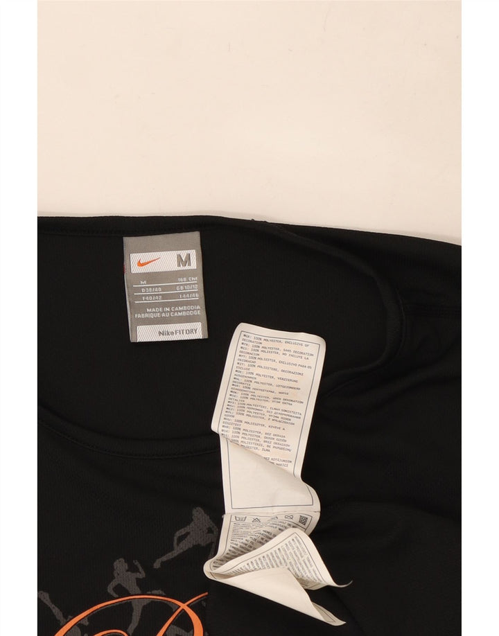 Nike grafisk T-shirt top til kvinder DK 10/12 medium sort polyester