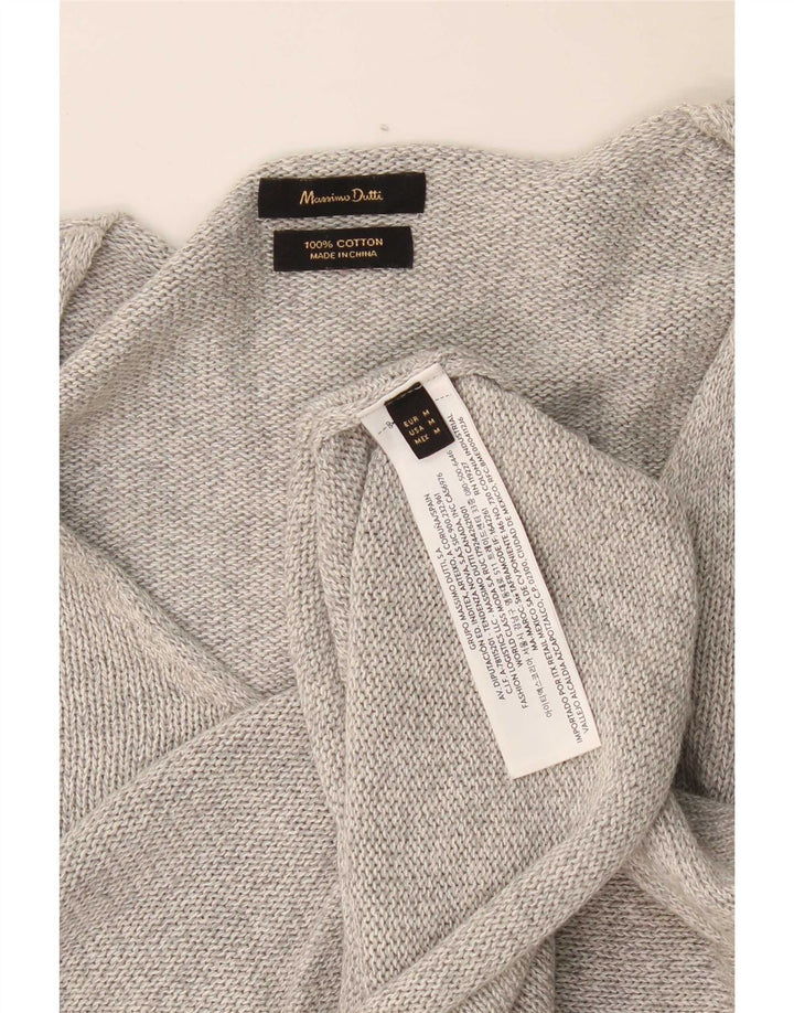 Massimo Dutti Dame V-hals sweater UK 14 Medium Grey Flecked Bomuld