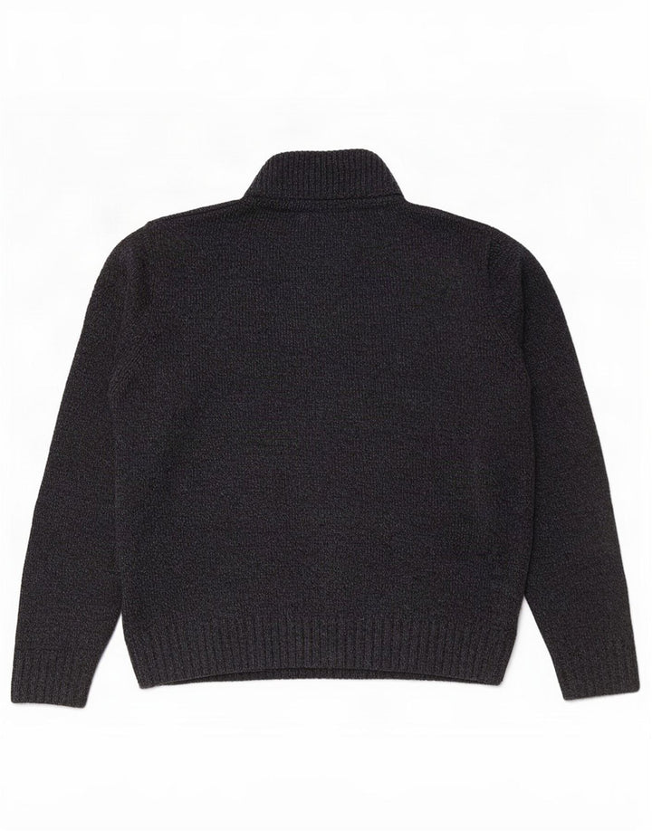 Marks & Spencer Herre Button Neck Jumper Sweater Medium Navy Blue Flecked