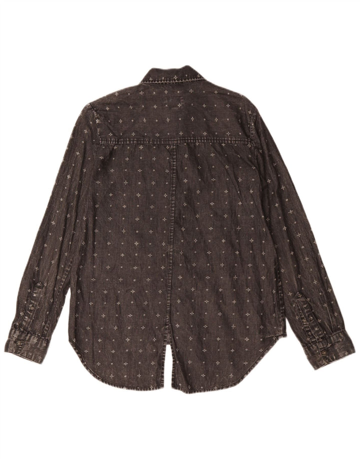 Vans Dame Oversized Shirt UK 10 Small Black Geometric Bomuld