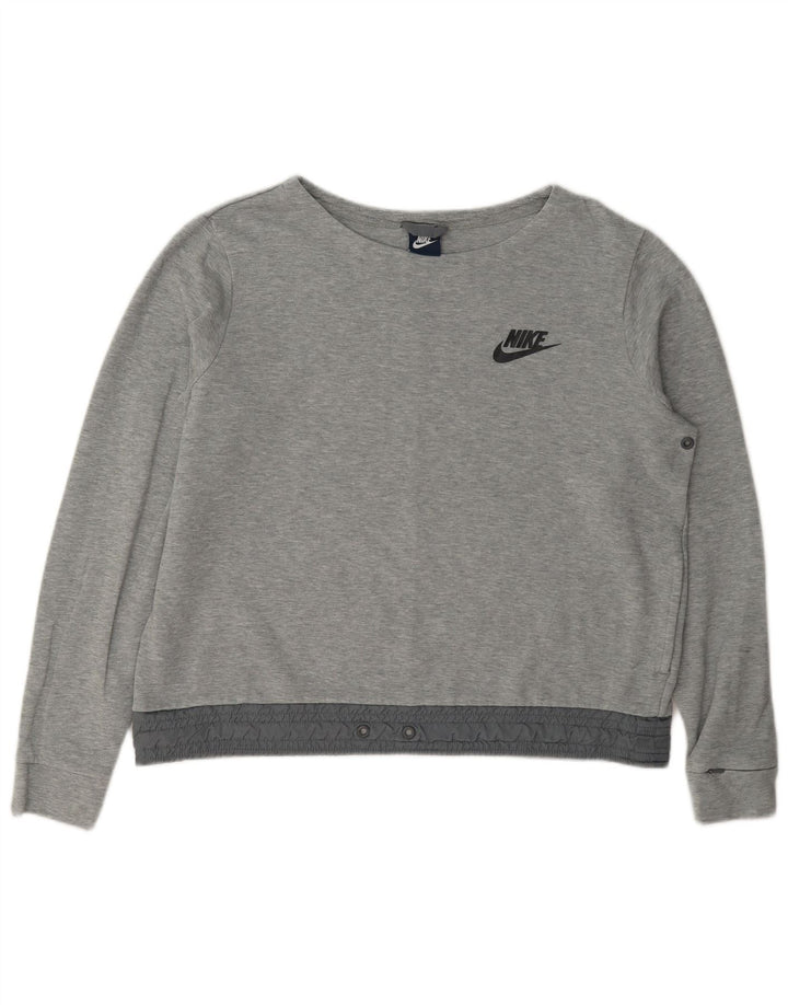 Nike Dame Sweatshirt Jumper UK 18 XL Grå Bomuld
