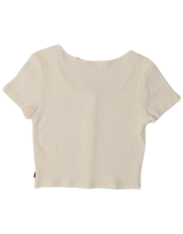 Levi's Womens Crop Shirt Blouse UK 14 Large White