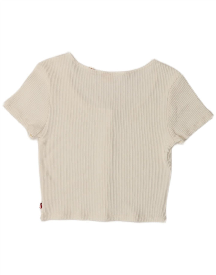 Levi's Womens Crop Shirt Blouse UK 14 Large White