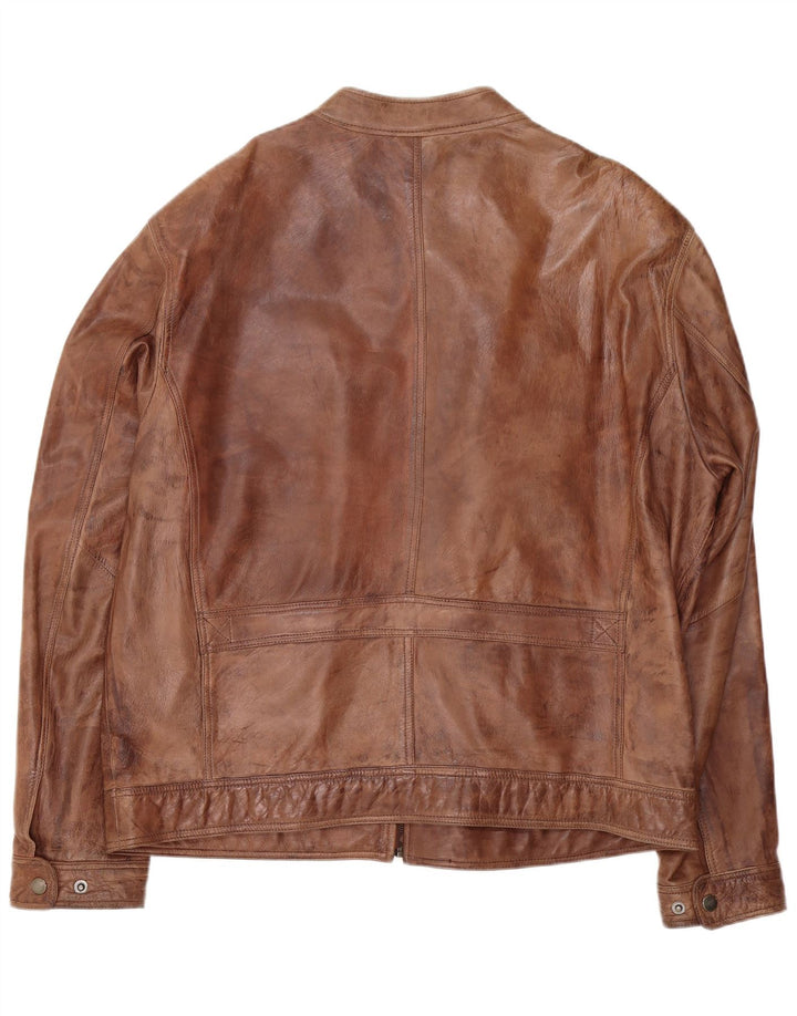Vintage herre læderjakke IT 60 4XL Brun