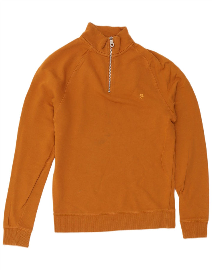 Farah Sweatshirt med lynlås til mænd, lille gul bomuld