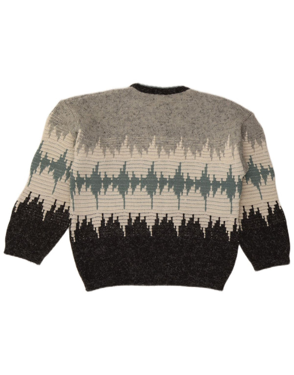 Ciao Herre Crew Neck Jumper Sweater Medium Grey Colourblock Akryl