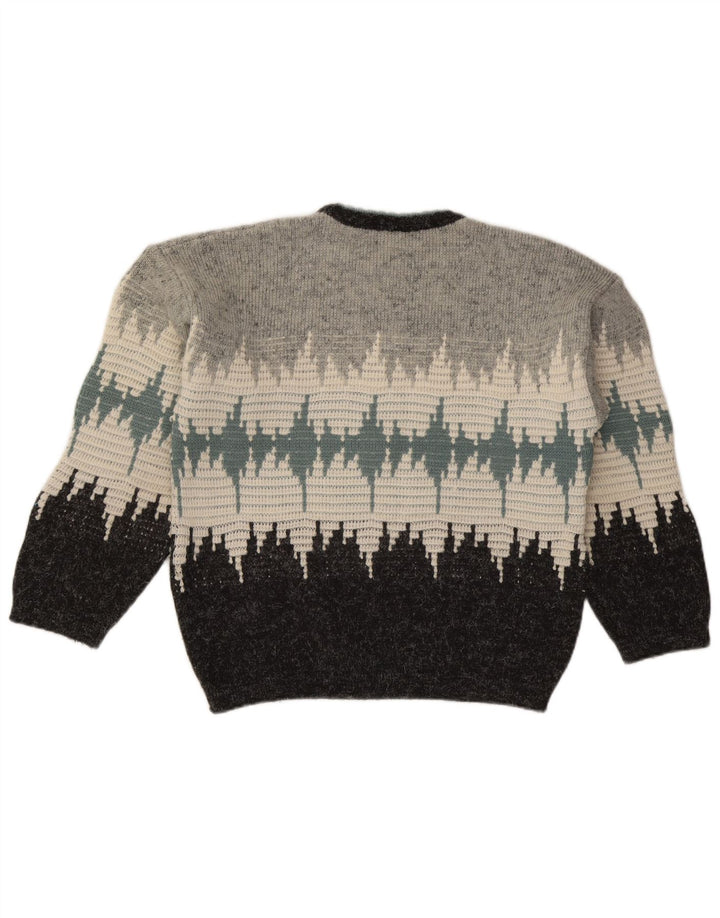 Ciao Herre Crew Neck Jumper Sweater Medium Grey Colourblock Akryl