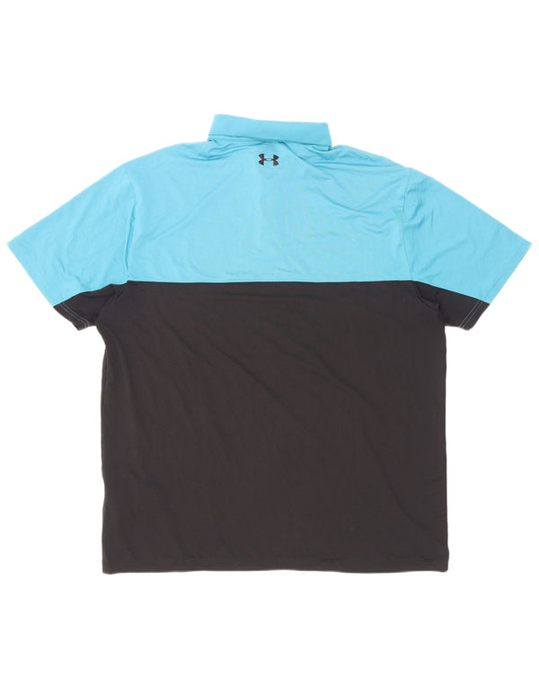 Under Armour Herre Heat Gear Polo Shirt XL Blå Colourblock Polyester
