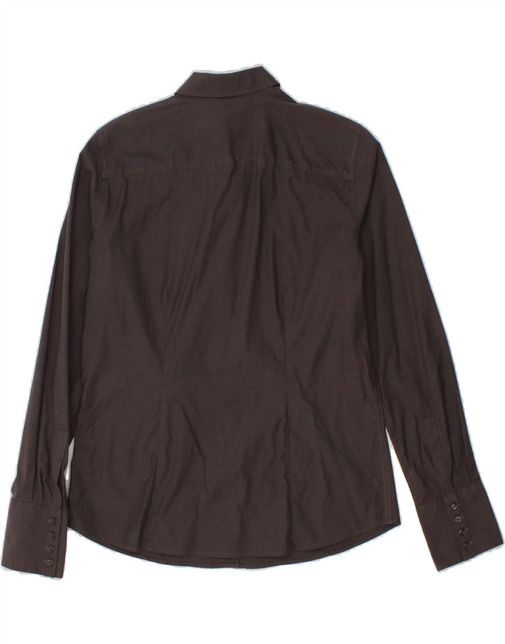 EDDIE BAUER Womens Wrinkle Resistant Shirt UK 14 Medium Grey Cotton Vintage Eddie Bauer and Second-Hand Eddie Bauer from Messina Hembry 