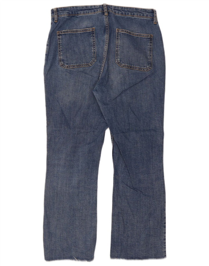 ZARA Straight Jeans til kvinder EU 42 Large W32 L27 Blå Bomuld