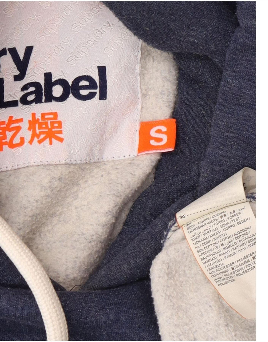 Superdry Regular Fit hættetrøje til mænd, lille blå bomuld