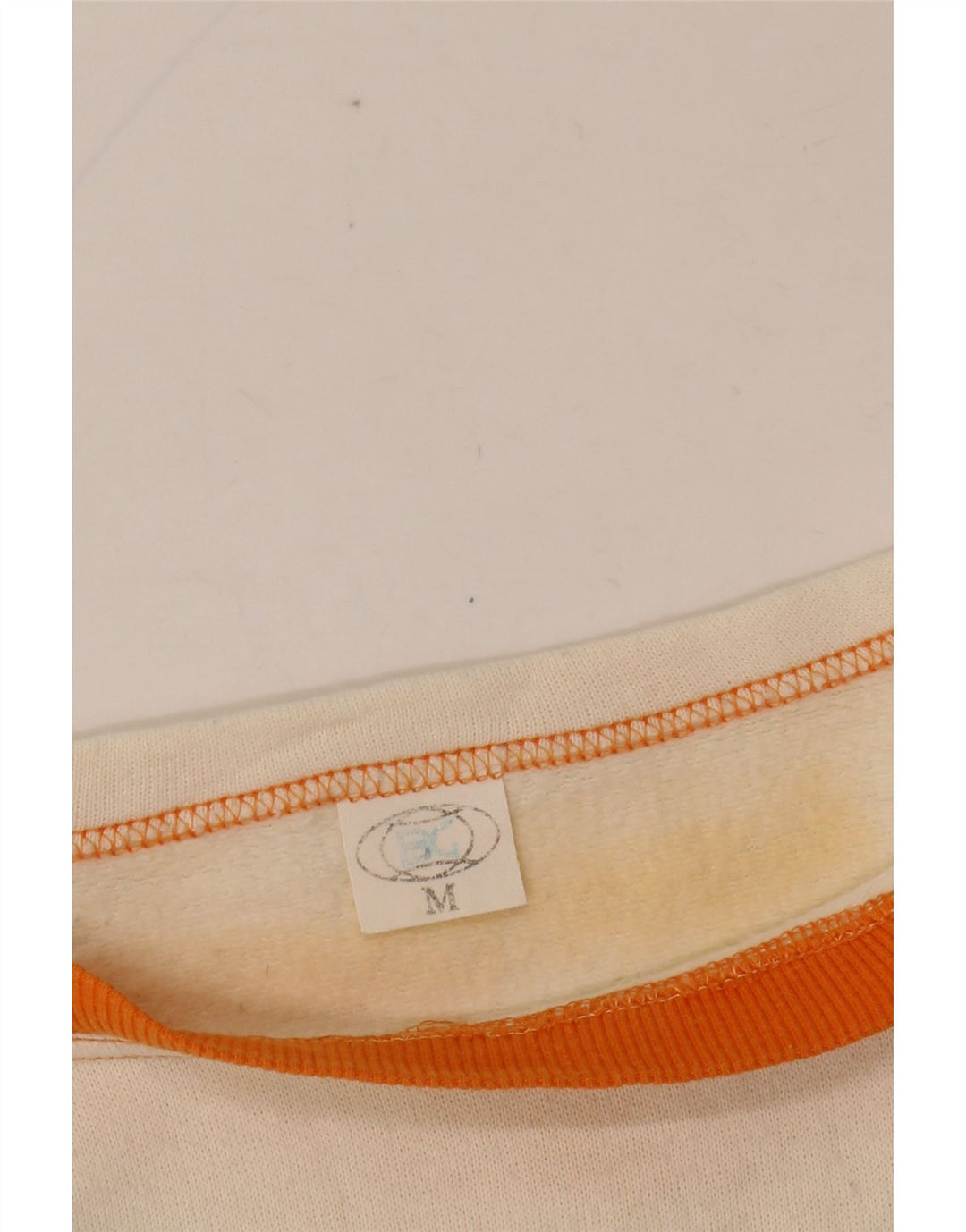 VINTAGE Dame Malibu Grafisk T-Shirt Top UK 14 Medium Off White