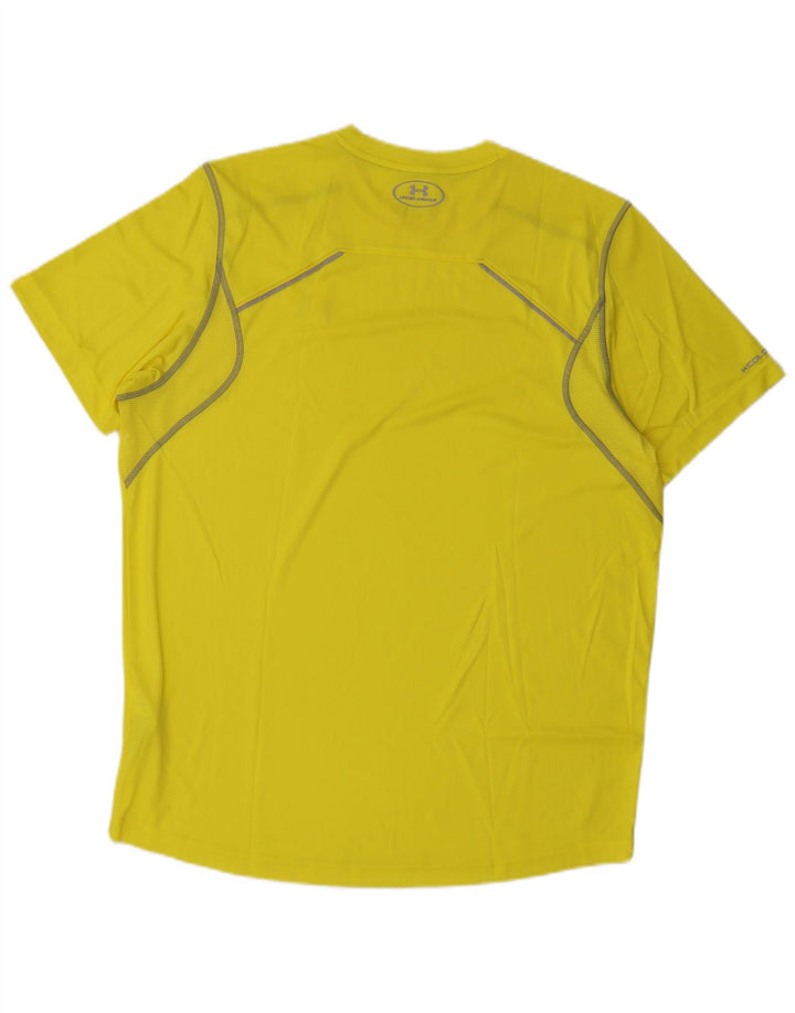 Under Armour Herre Heat Gear T-Shirt Top XL Gul Polyester