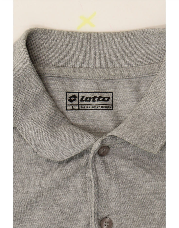 LOTTO Womens Polo Shirt UK 16 Large Grey Cotton Vintage Lotto and Second-Hand Lotto from Messina Hembry 