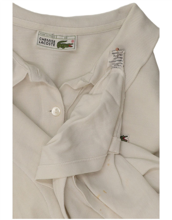 Lacoste Dame Polo Shirt Størrelse 46 XL Hvid Bomuld