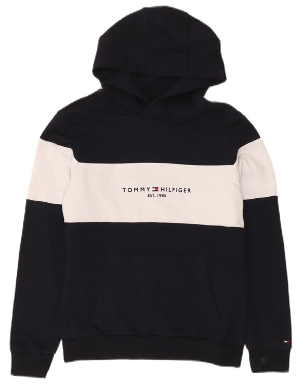 Tommy Hilfiger drenge grafisk hættetrøje 11-12 år marineblå farveblok