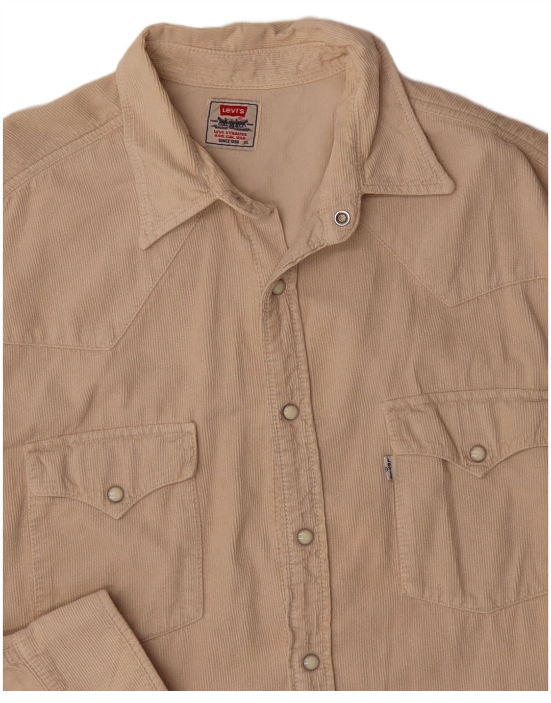 Levi's Herre fløjlsskjorte XL Beige Bomuld