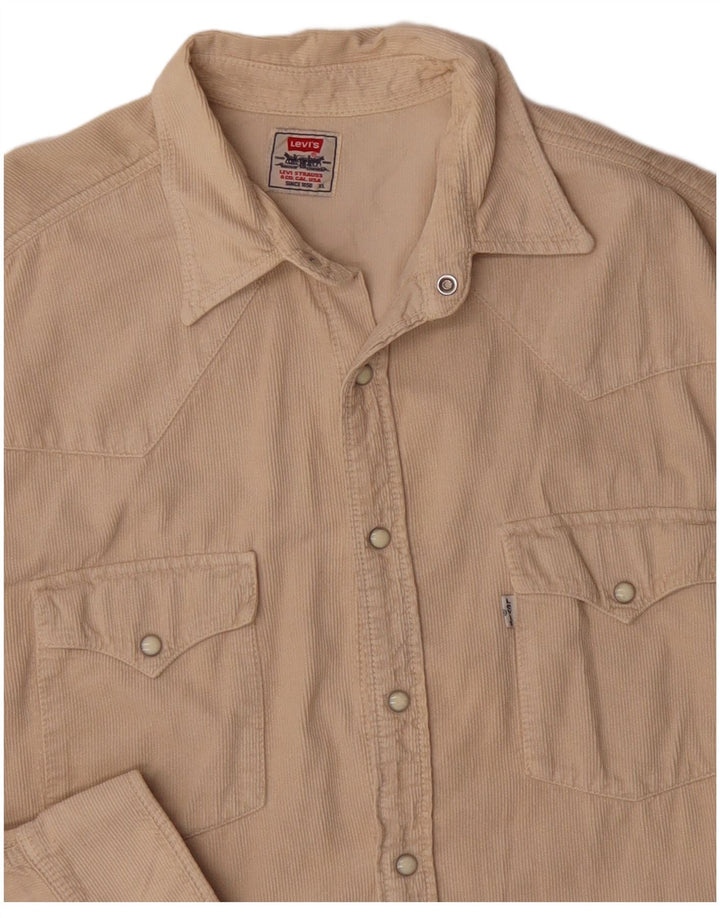 Levi's Herre fløjlsskjorte XL Beige Bomuld