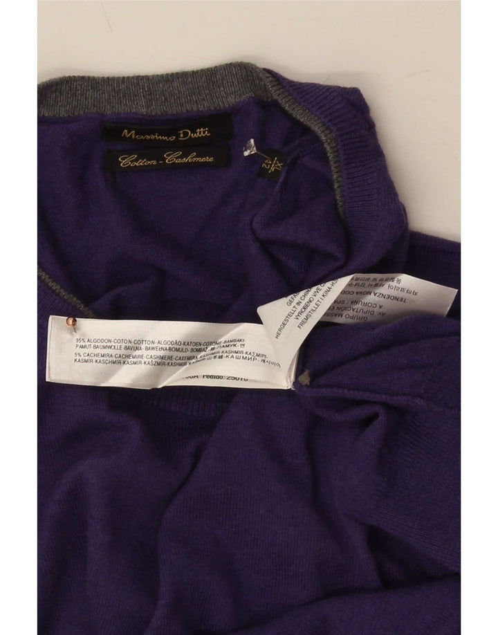Massimo Dutti Herre sweater med rund hals XL Lilla bomuld