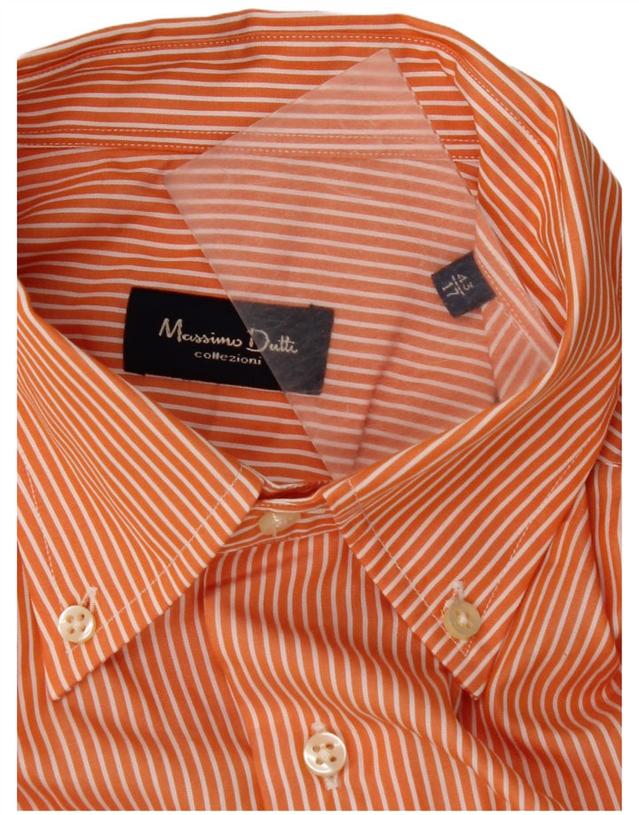 MASSIMO DUTTI Herreskjorte Str 43 17 XL Orange Nålestribe