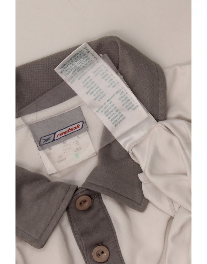 REEBOK Poloshirt til mænd Medium White Colourblock Polyester