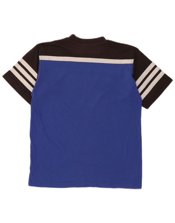 Adidas Boys T-Shirt Top 11-12 år Blå Colourblock Bomuld