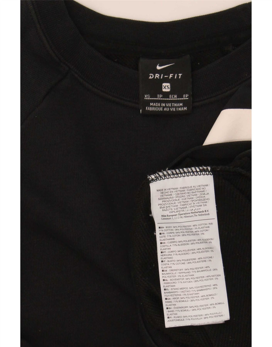 Nike Womens Oversized Crop Graphic Sweatshirt Jumper UK 6 XS Sort