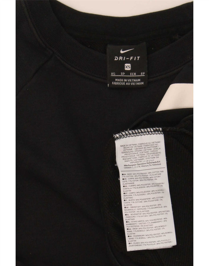 Nike Womens Oversized Crop Graphic Sweatshirt Jumper UK 6 XS Sort