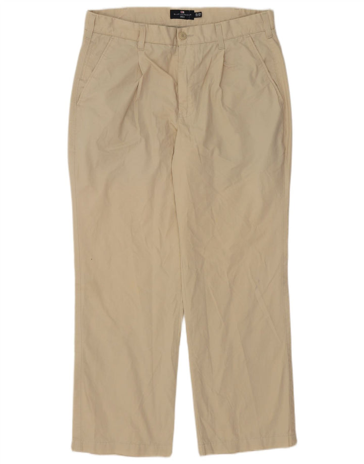 Marks & Spencer Herre Blue Harbor Pegged Chino Bukser W34 L29 Beige