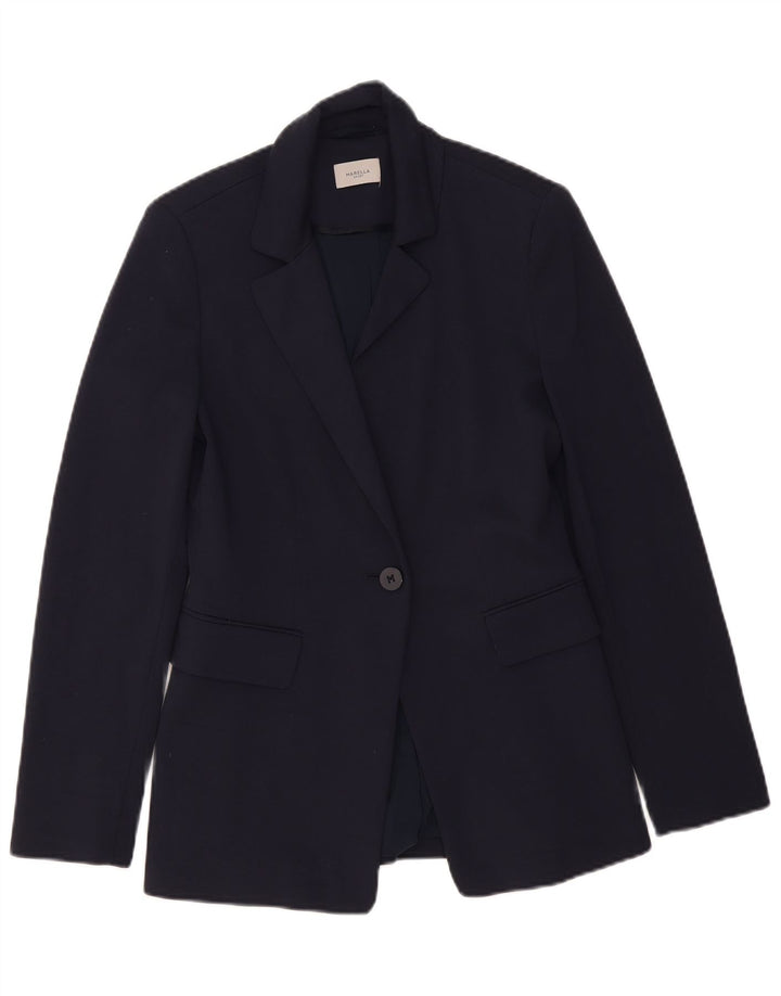 Marella Dame 1 Knap Blazer Jacket UK 8 Small Navy Blue Viscose