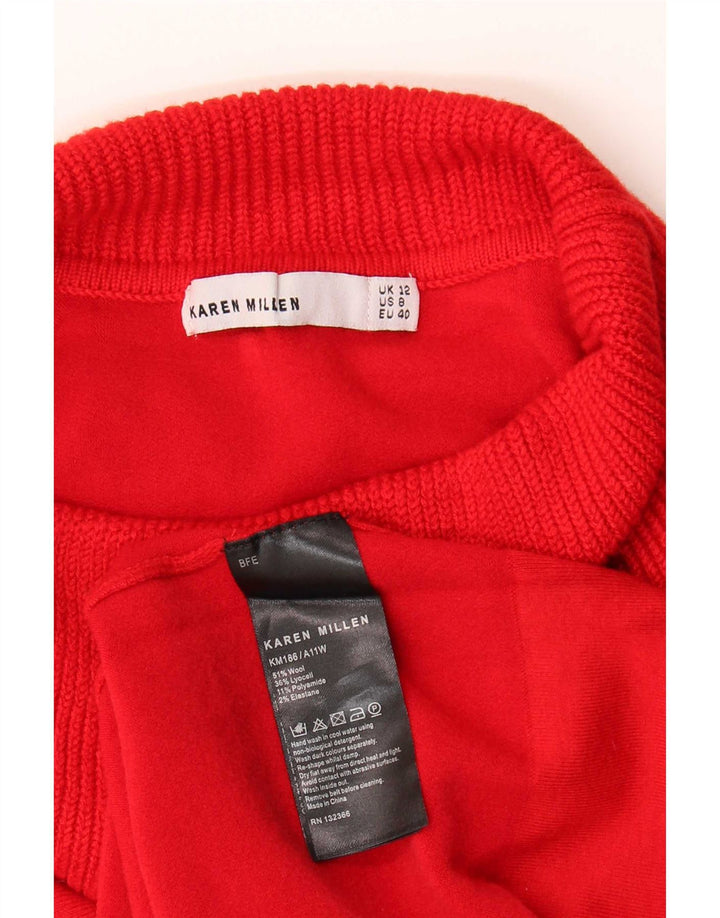 Karen Millen Dame Jumper Dress UK 12 Medium Rød Uld