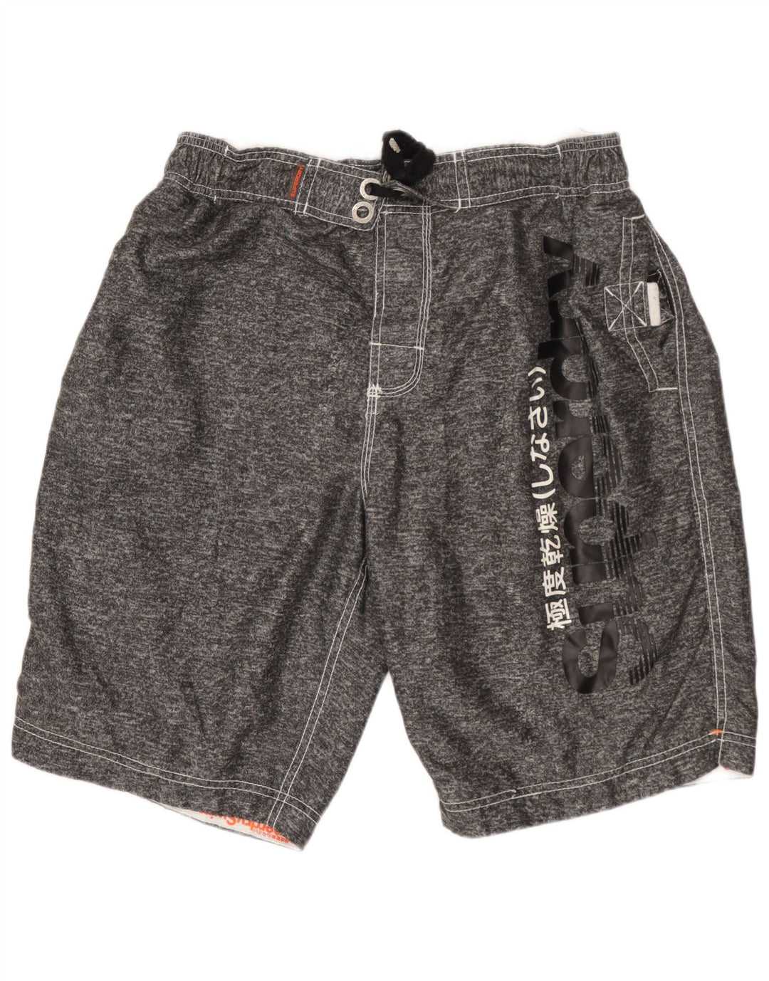 Superdry Grafiske svømmeshorts til mænd XL Grå Flecked Polyester